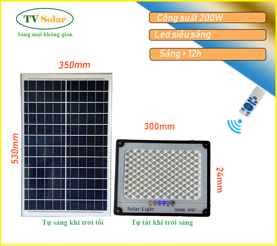 ĐÈN CHỐNG CHÓI NĂNG LƯỢNG MẶT TRỜI 200W