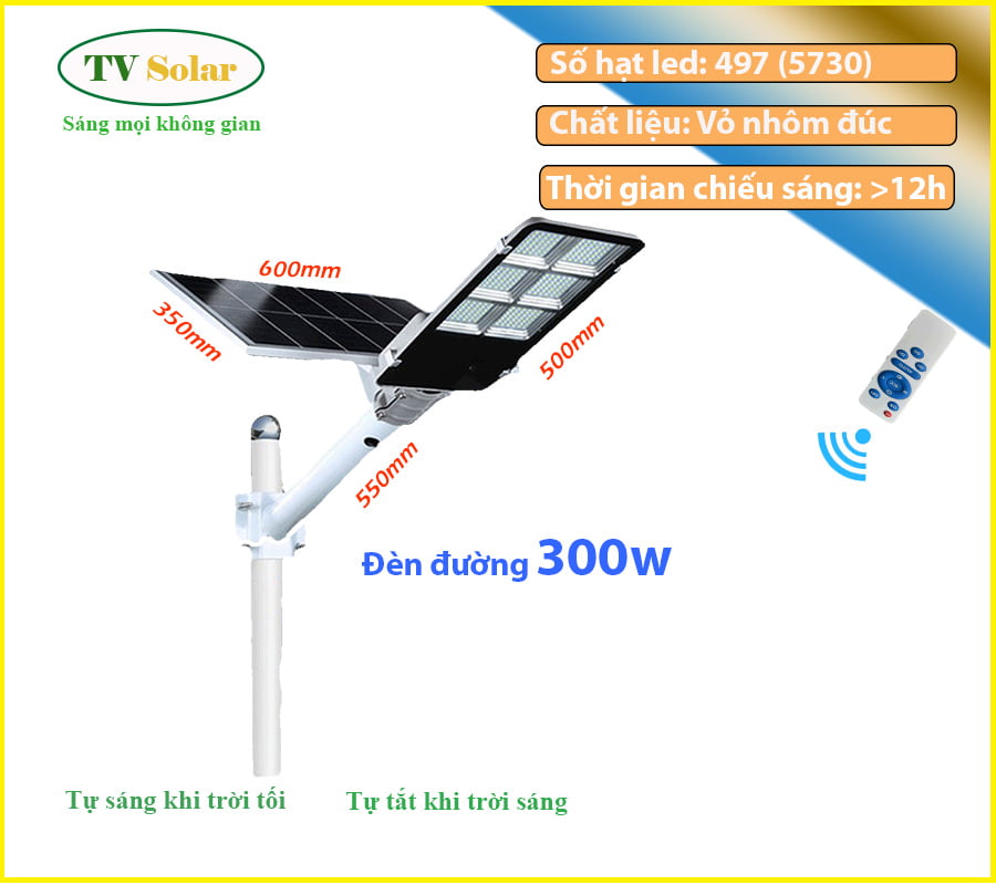ĐÈN ĐƯỜNG NĂNG LƯỢNG MẶT TRỜI 300W