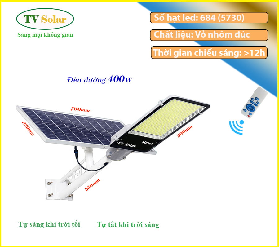 ĐÈN ĐƯỜNG NĂNG LƯỢNG MẶT TRỜI 400W