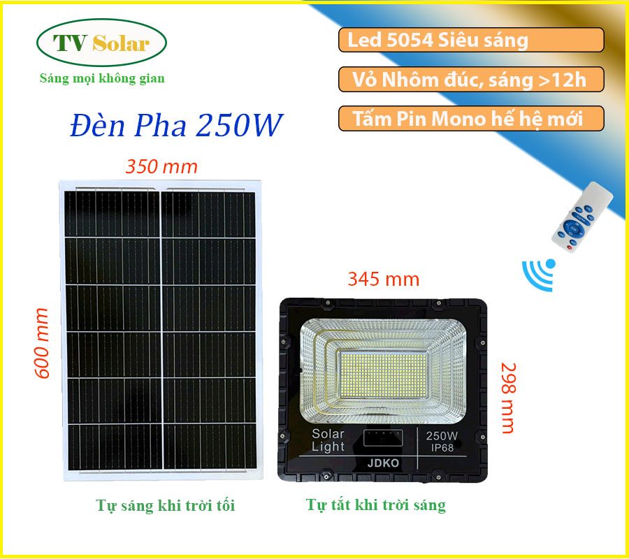 ĐÈN PHA NĂNG LƯỢNG MẶT TRỜI JDKO 250W