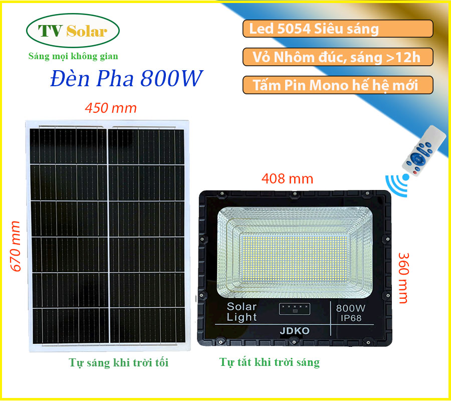 ĐÈN PHA NĂNG LƯỢNG MẶT TRỜI JDKO 800W