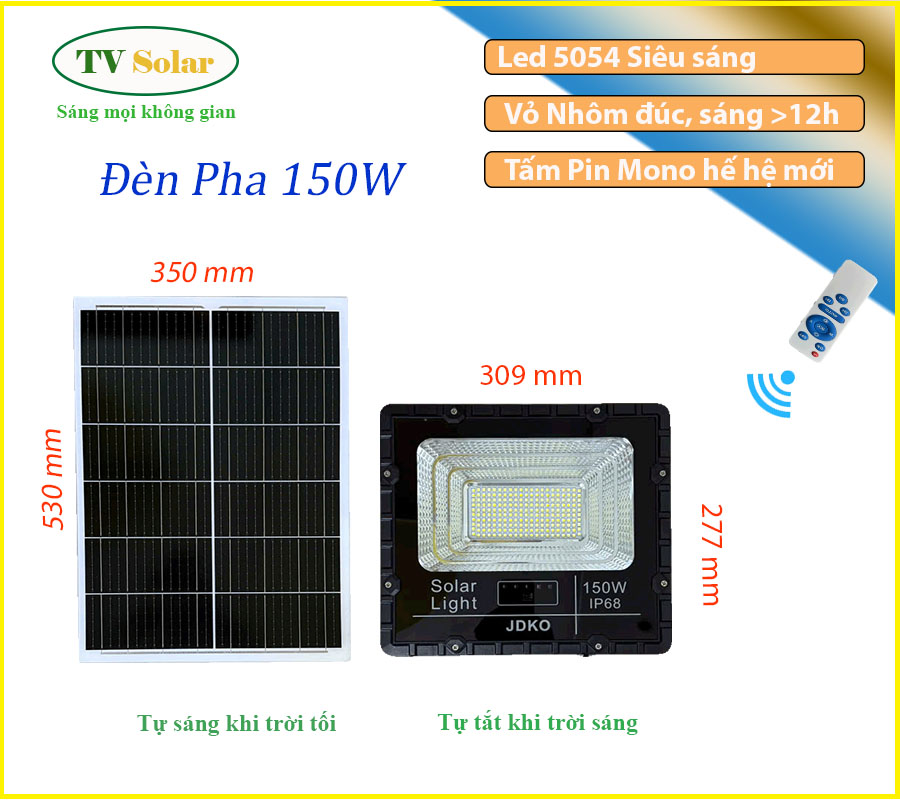ĐÈN PHA NĂNG LƯỢNG MẶT TRỜI JDKO 150W