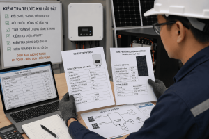 Kiểm tra datasheet inverter và tấm pin trước khi lắp đặt